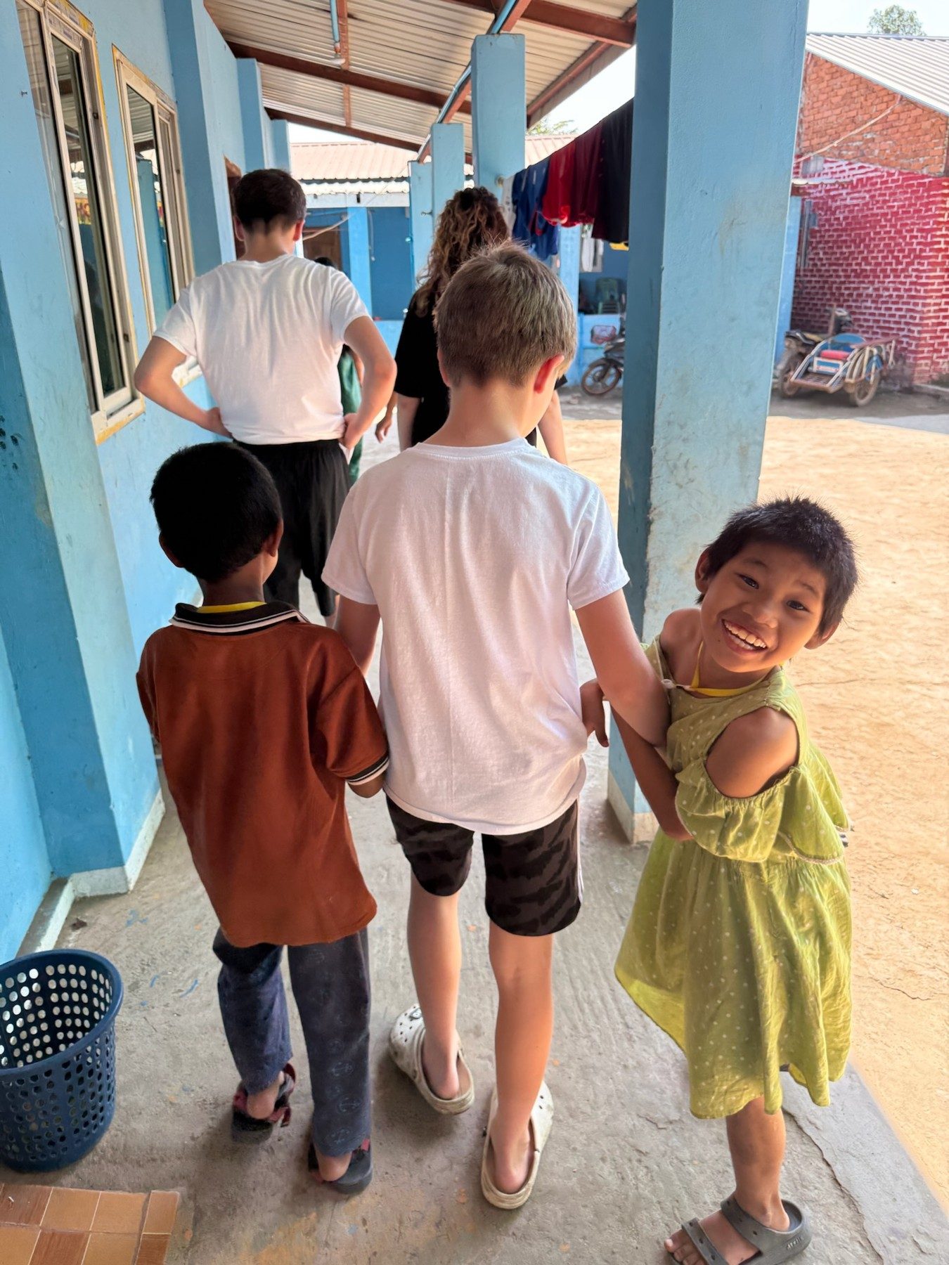 Holding hands with new friends